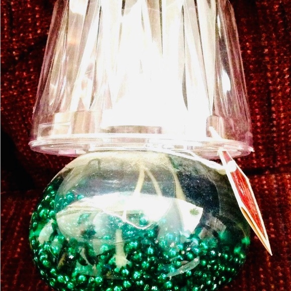 Lamplight Farms Miniature Hurricane Oil Lamp Plastic Green Never Used - Picture 1 of 5